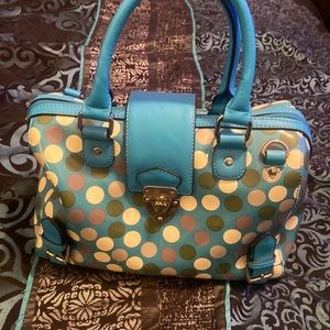 Blue polka dot purse